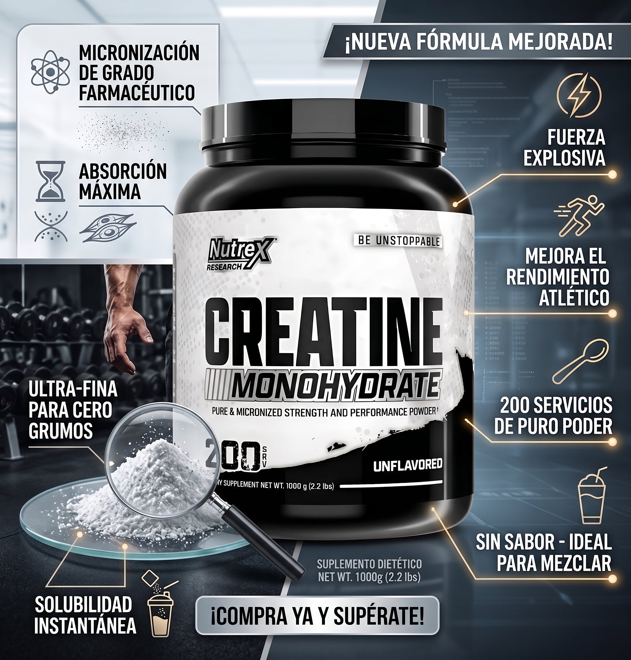 Creatina Drive — 1 kg / 200 servicios