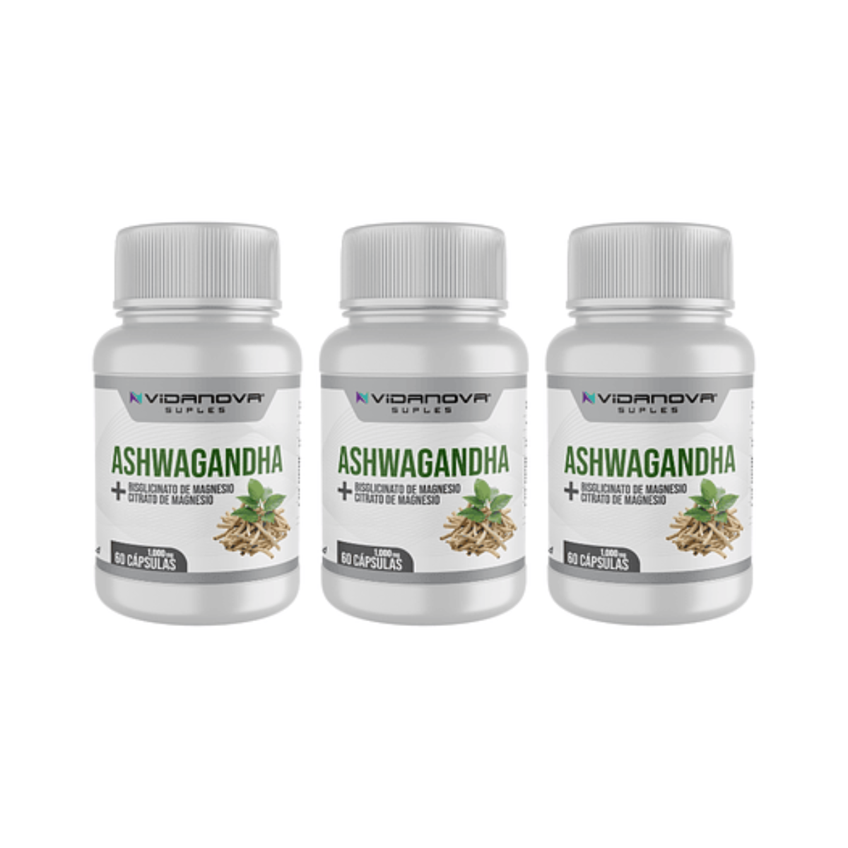 PACK X3 Ashwagandha + Magnesio 1000mg