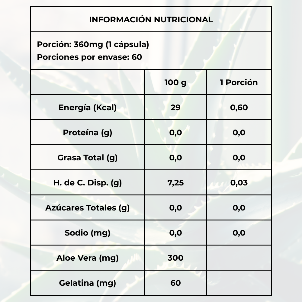 Aloe Vera — 60 cápsulas