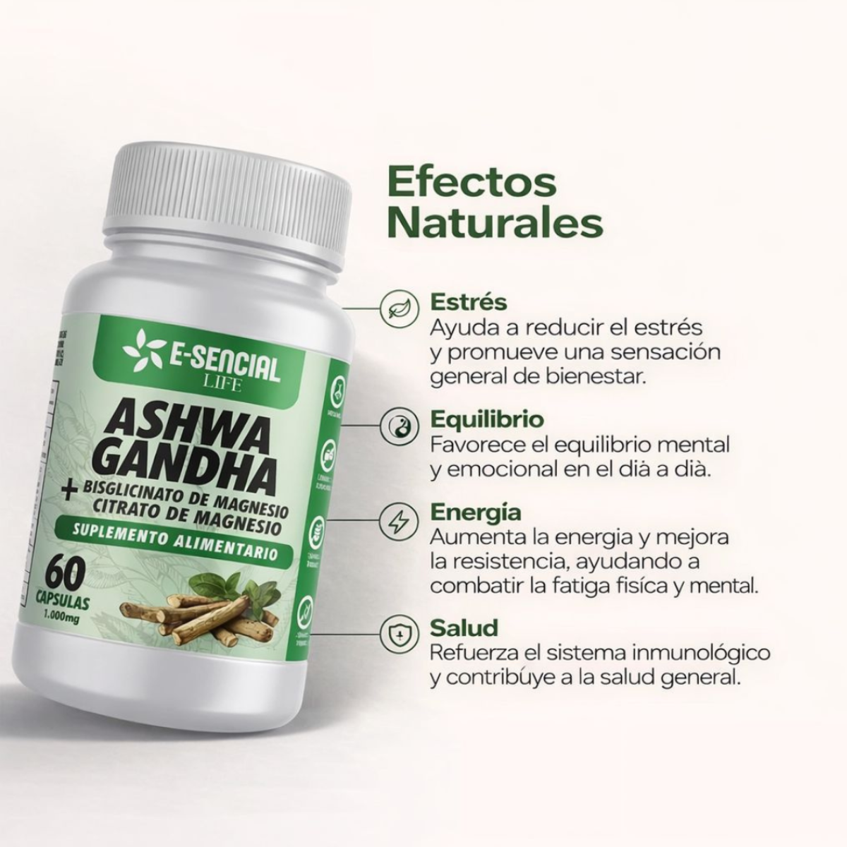 Ashwagandha 1000mg 60 Capsulas