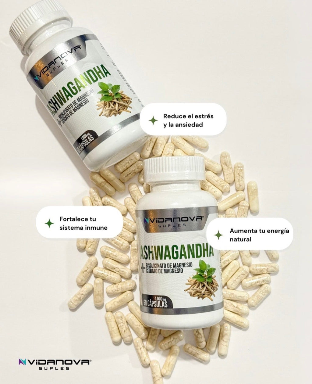 PACK X3 Ashwagandha + Magnesio 1000mg