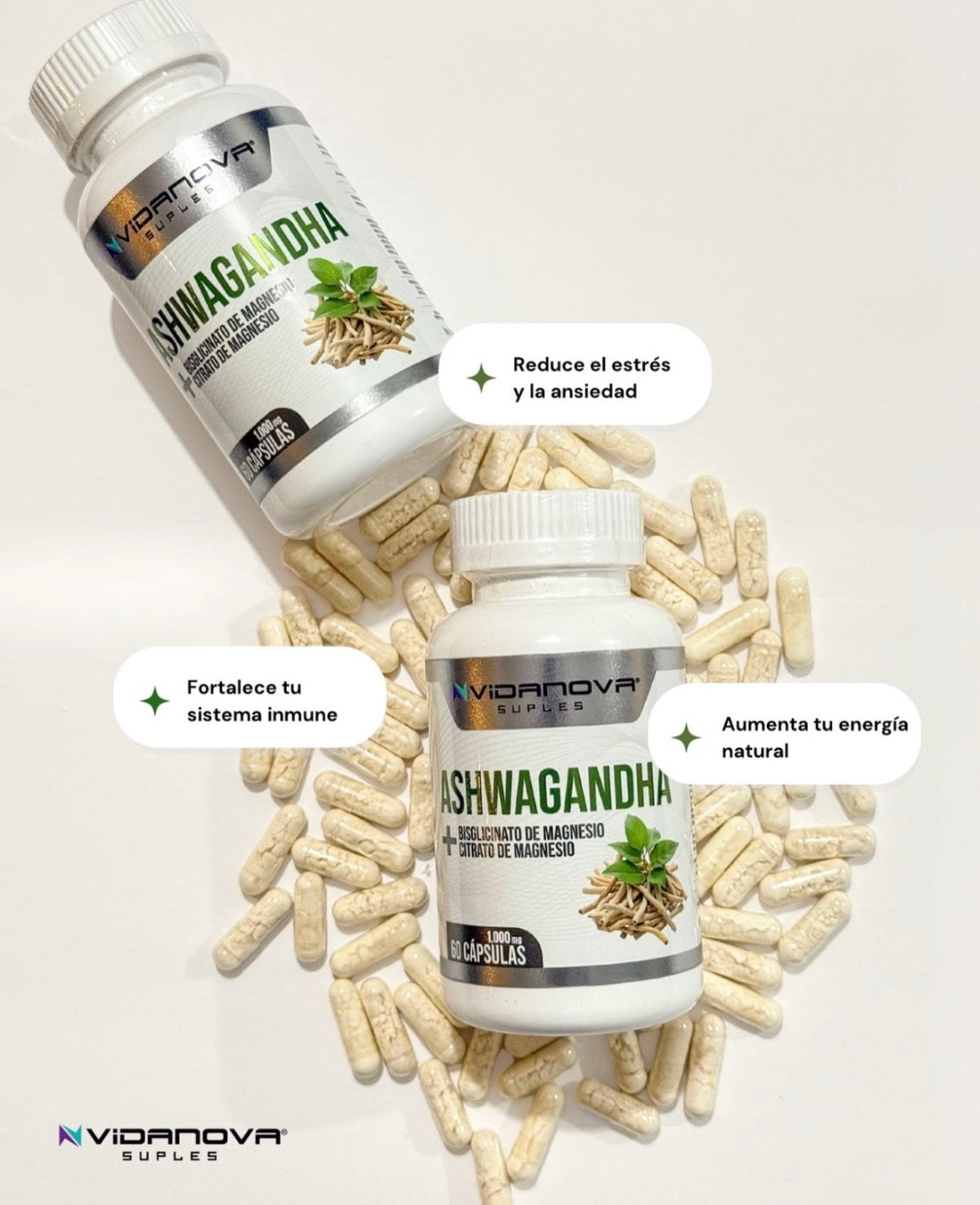 PACK X3 Ashwagandha + Magnesio 1000mg