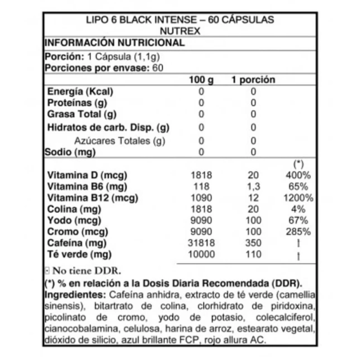 Lipo-6 Black Intense — 60 cápsulas