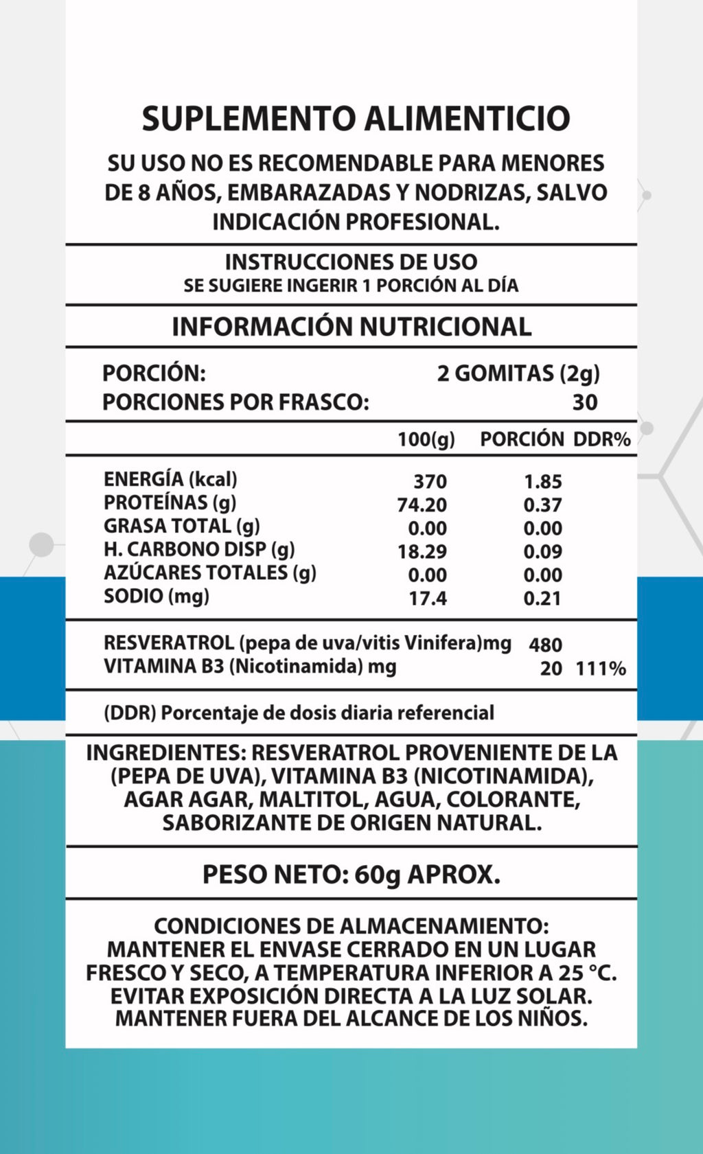 NAD+Resveratrol 1000mg - Gomitas