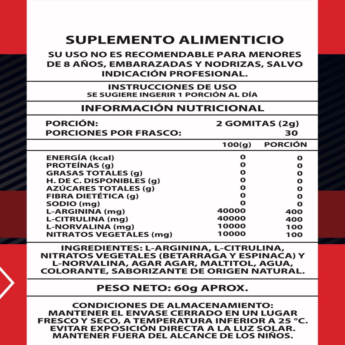 Oxido Nítrico 1000 mg - Gomitas
