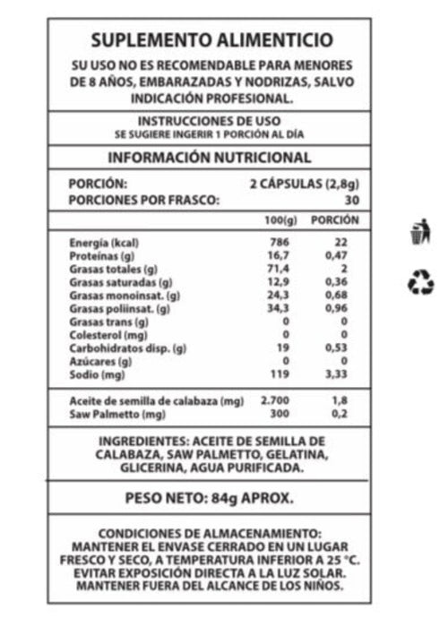 Aceite de semilla de calabaza 60 cap