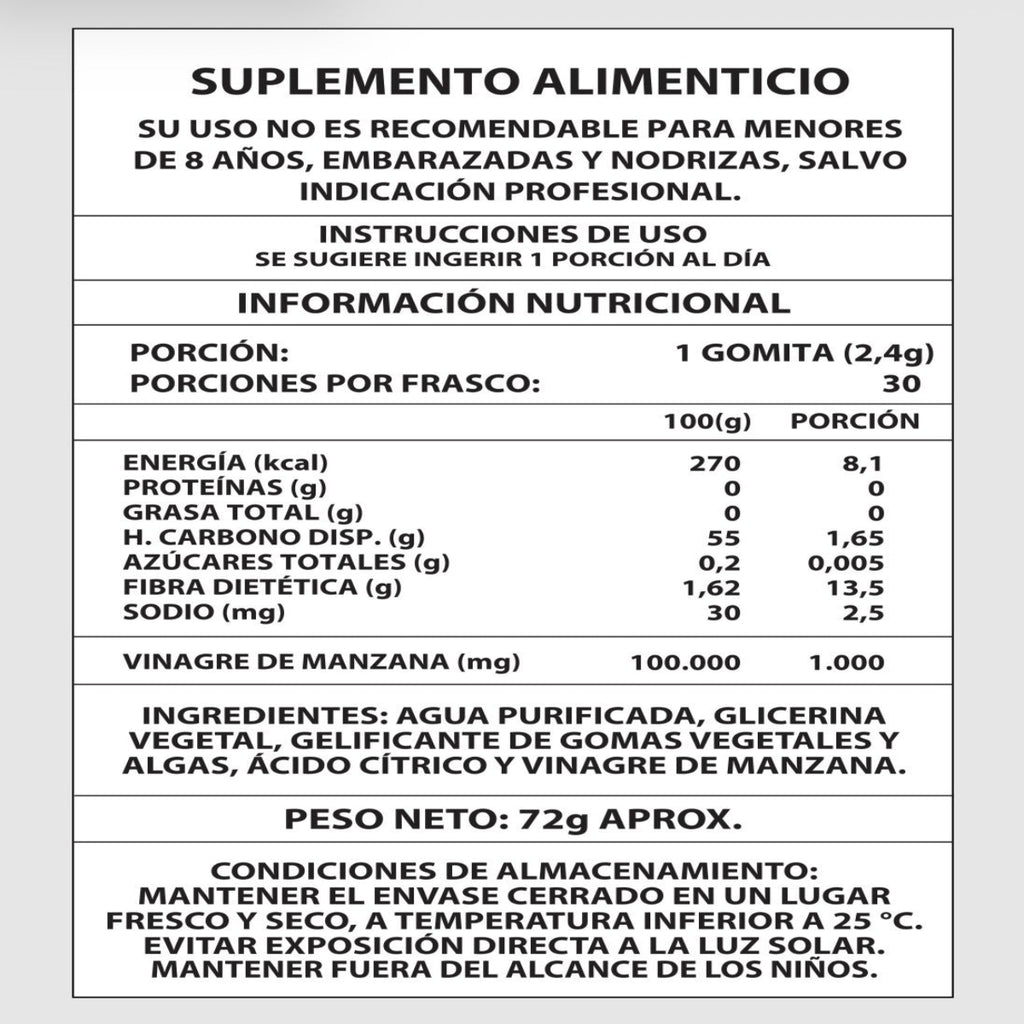 Vinagre de Manzana 1000 mg - Gomitas