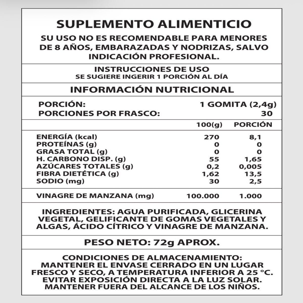 Vinagre de Manzana 1000 mg - Gomitas
